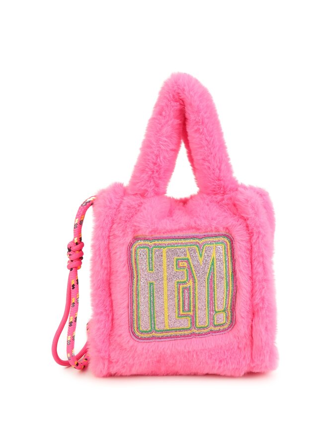 Billieblush flauschige Tasche "HEY" pink