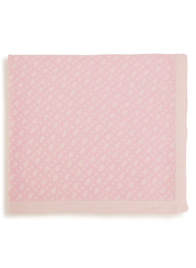 HUGO BOSS Baby edle Strickdecke "My First Blanket" blau - rosa