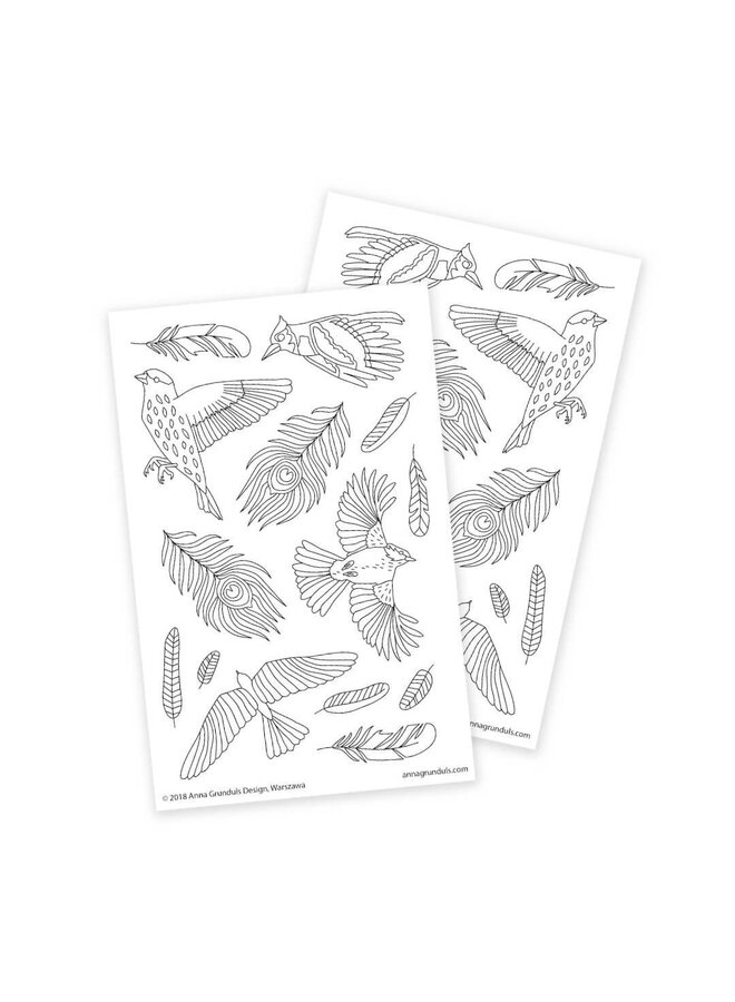 Anna Grunduls Design Birds Coloring Stickers-
