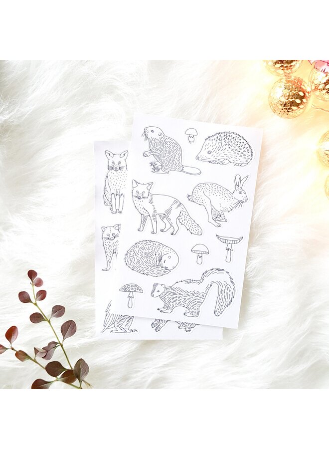 Anna Grunduls Design Forest Animals Coloring Stickers