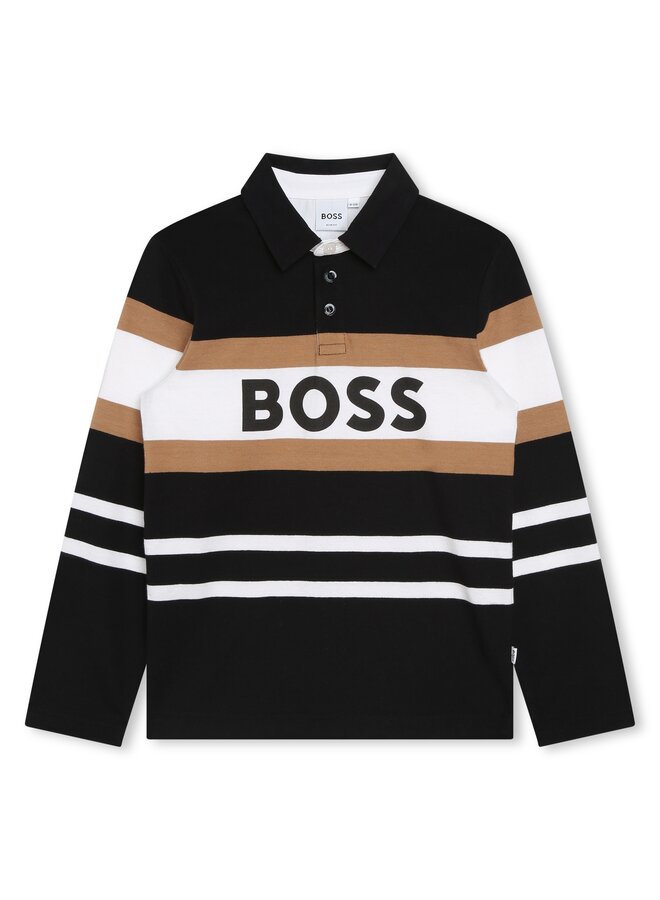 BOSS Poloshirt  langärmelig schwarz