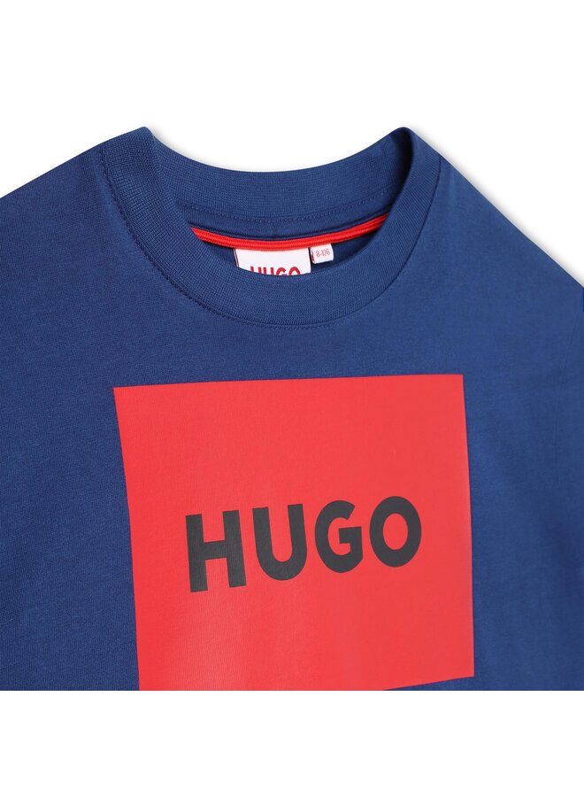 HUGO Kinder T-Shirt dunkelblau mit rotem Logo