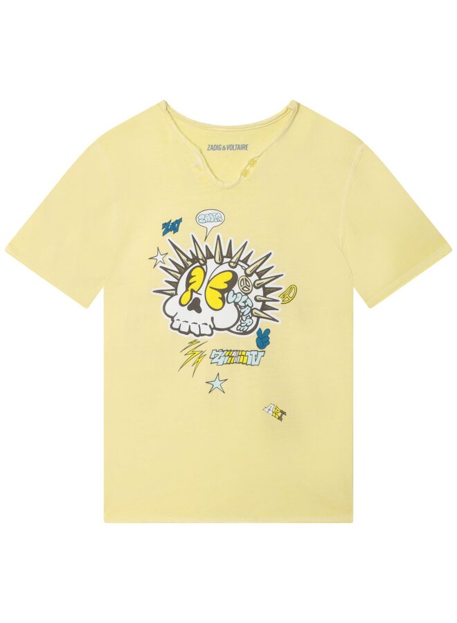 Zadig & Voltaire T-Shirt gelb mit Aufdruck vorne