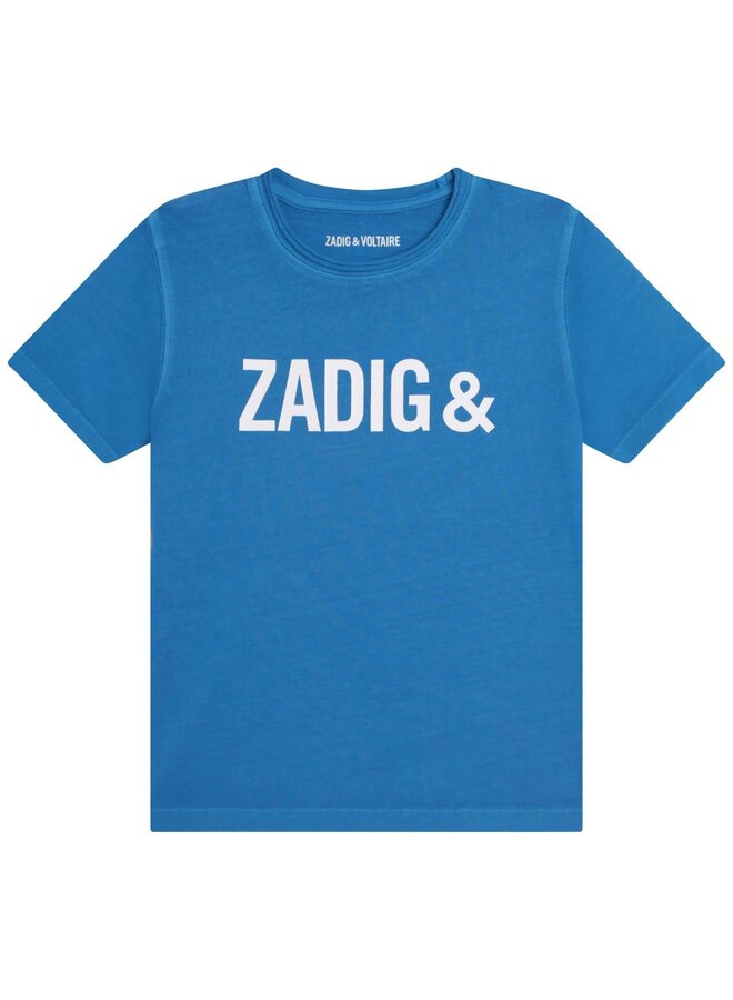 Zadig & Voltaire T-Shirt blau mit Logoaufdruck