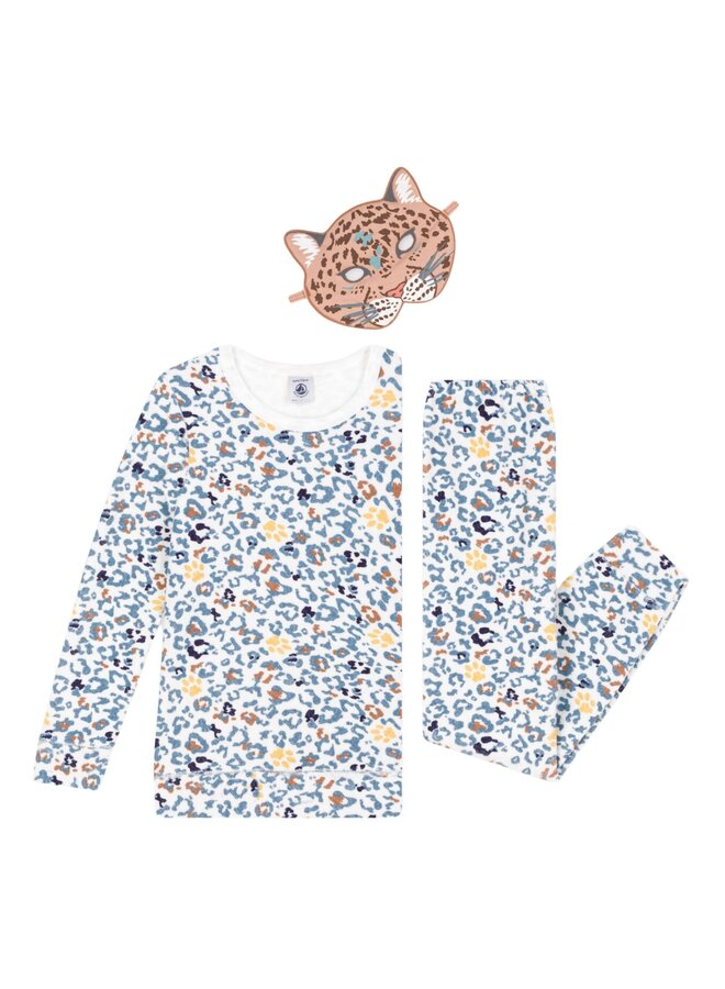 Petit Bateau Pyjama mitLeopardenprint und Leopardenmaske