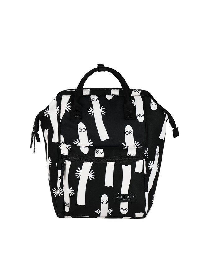 Martinex Rucksack "Samu" schwarz weiß Moomin  mit Allover Hattifatteners Print