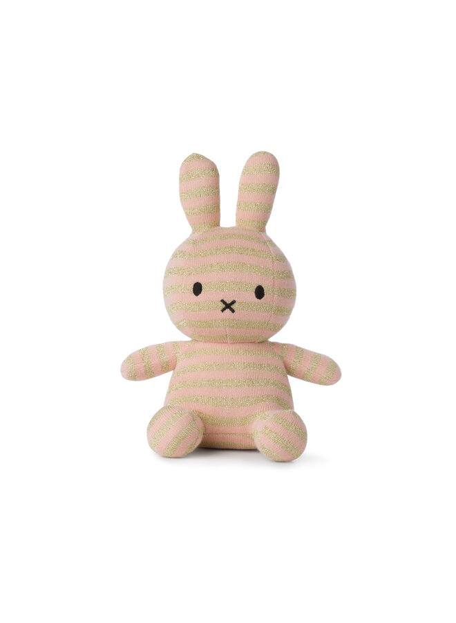 Miffy sitzend Organic Cotton Stripe Pink Gold 23cm