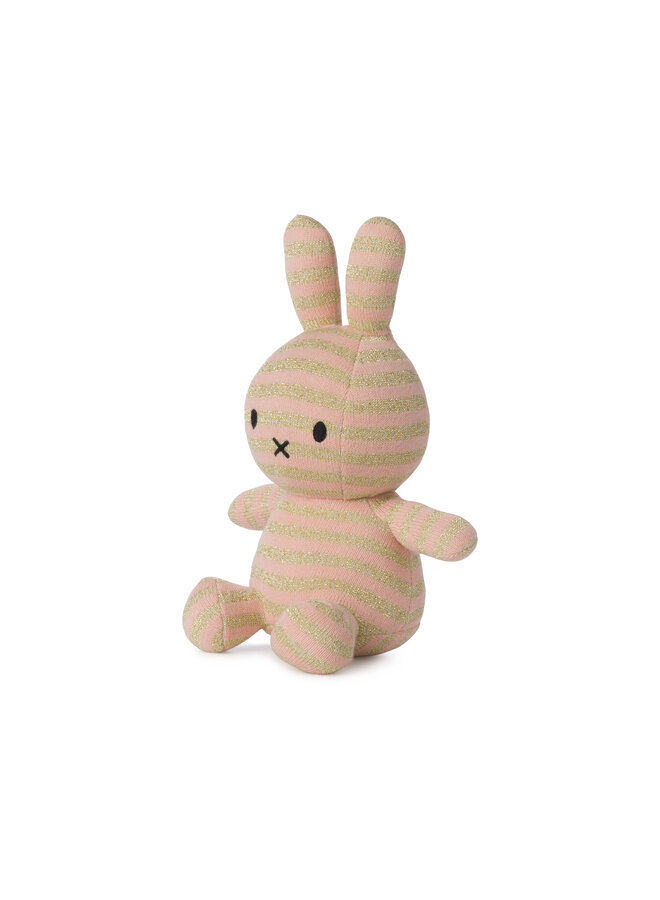 Miffy terry sitzend Organic Cotton Stripe Pink Gold23 cm