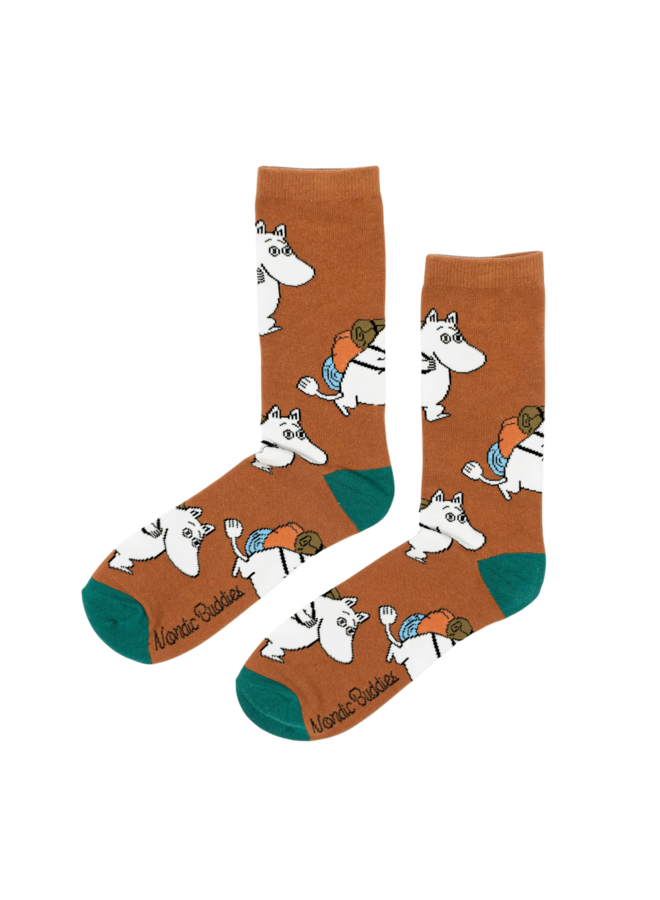 Nordicbuddies - Socken Adventuring Moomin Socken  - braun - Mumintroll