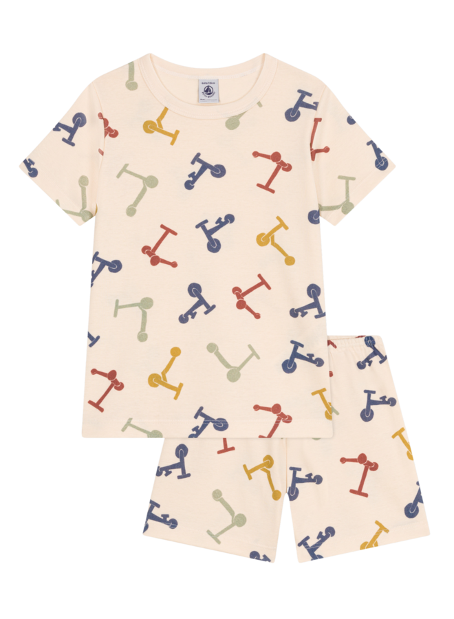 Petit Bateau Baumwoll-Pyjama Roller-Print