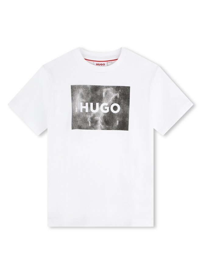HUGO Kinder T-Shirt weiß mit Blitz Logo