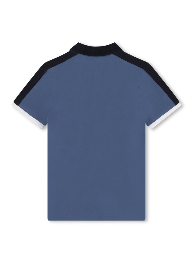 BOSS Poloshirt kurzärmelig blau mit weißen Details