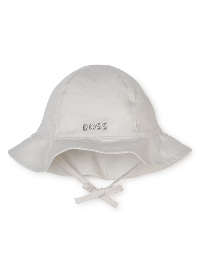 BOSS Baby Wendehut weiß mit Logo Stitching