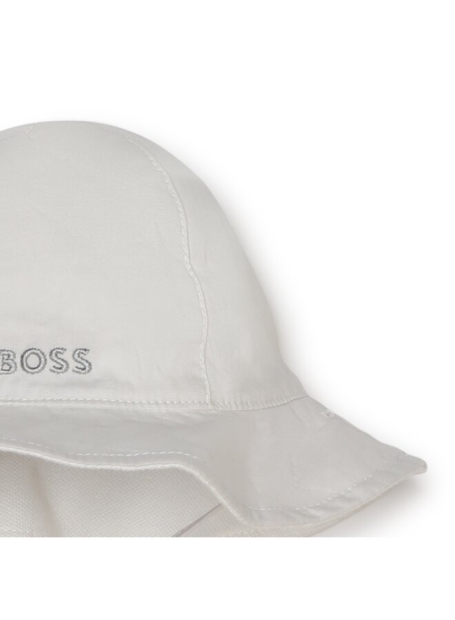 BOSS Baby Wendehut weiß mit Logo Stitching