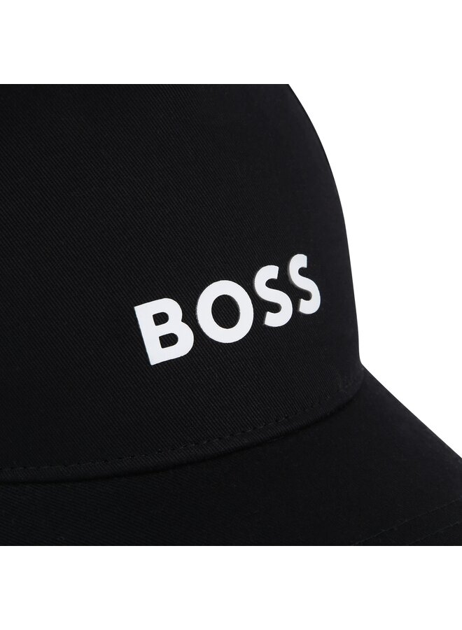 BOSS Kids Kappe schwarz mit Patch Front Logo  in weiß