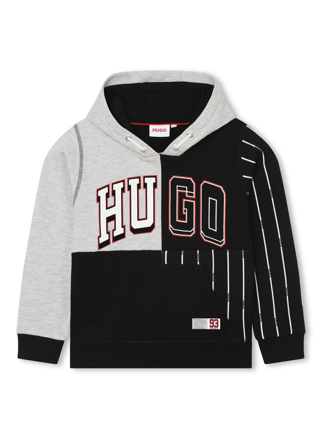 HUGO Kids Kapuzenpullover Patchwork Design mit Logo