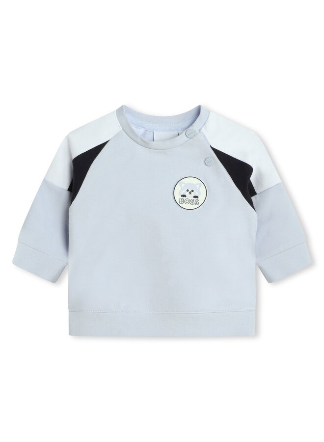 BOSS Baby zweiteiligerJogginganzug baby blau mit Logo badge