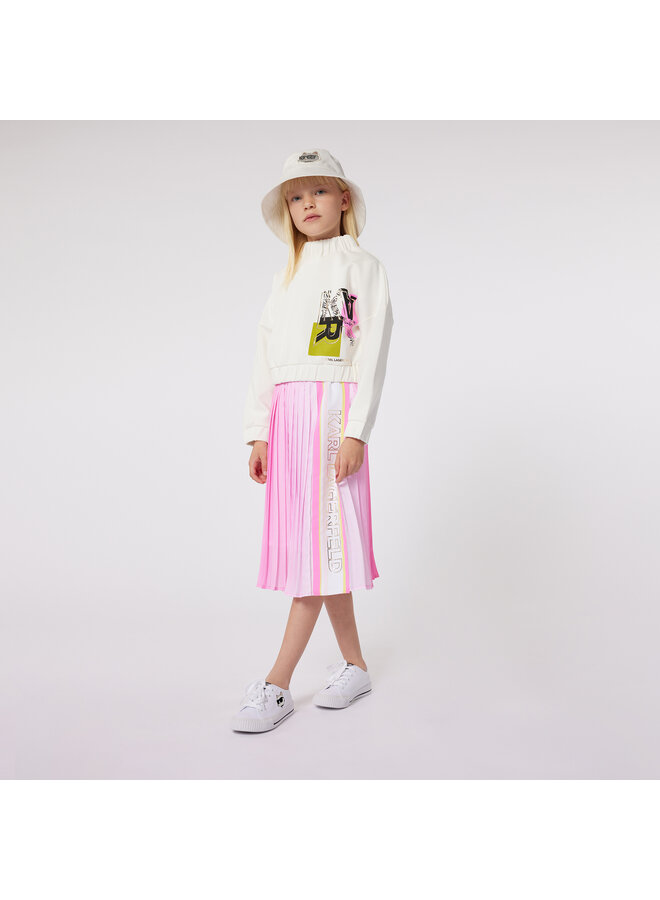 Karl Lagerfeld Kids Midi Rock rosa mit Logo -Bund