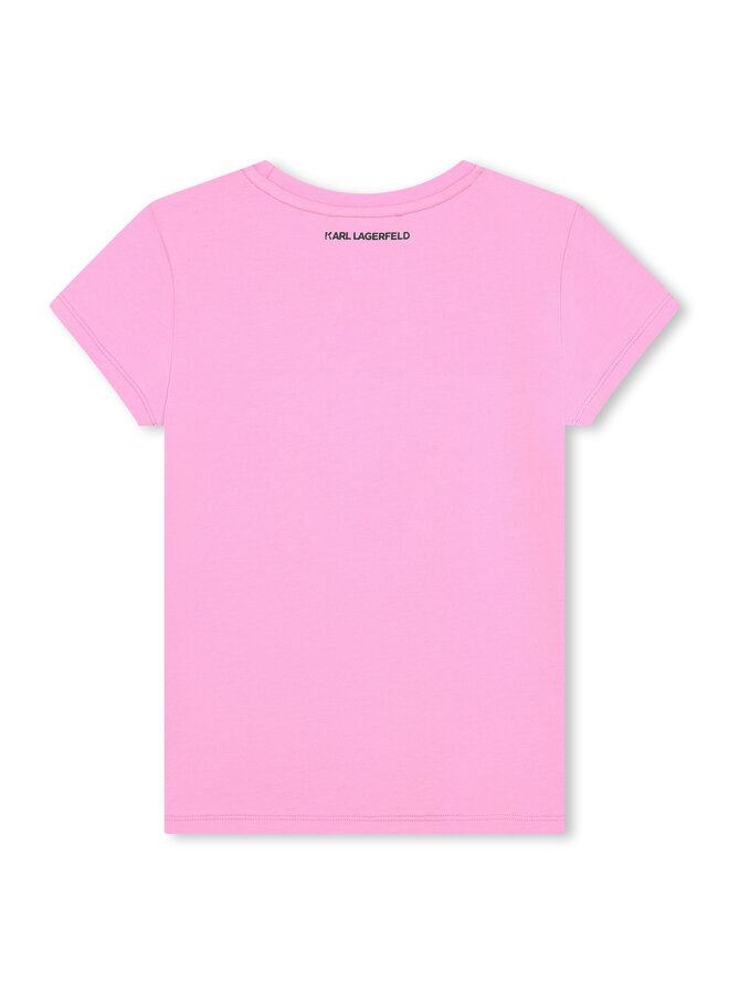 KARL LAGERFELD KIDS T-Shirt Choupette rosa  ikonik print