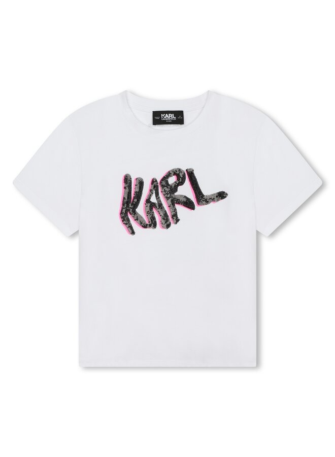 KARL LAGERFELD KIDS T-Shirt Pailletten Logo