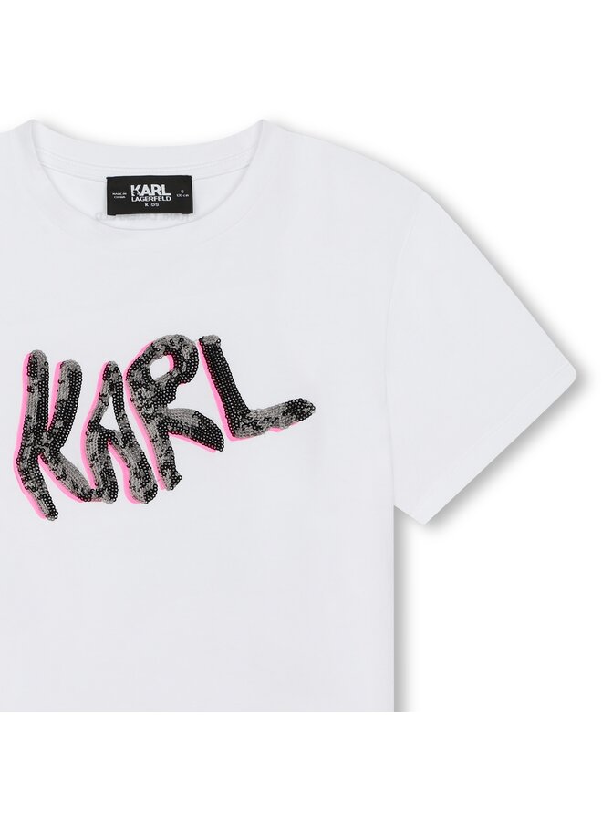 KARL LAGERFELD KIDS T-Shirt Pailletten Logo