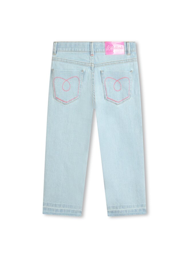 Billieblush stylische Jeans blau/pink mit glitzer Pailletten Eisbecher in rosa
