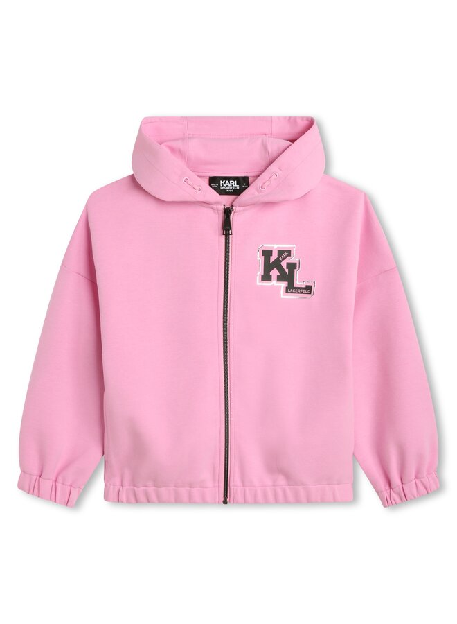 KARL LAGERFELD KIDS Hoodie rosa Logo Pailletten