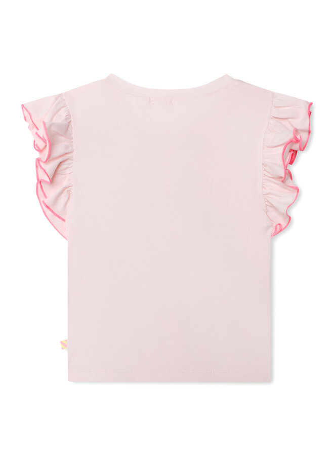 Billieblush T-Shirt hell rosa Blumenmotiv mit Herz-Sonnenbrille mit Pailletten