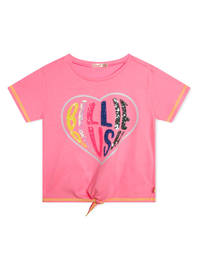 Billieblush T-Shirt  pink mit Paillettenlogo