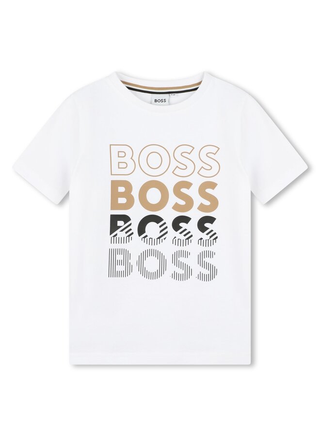 BOSS Kids Kurzarm T-Shirt weiß