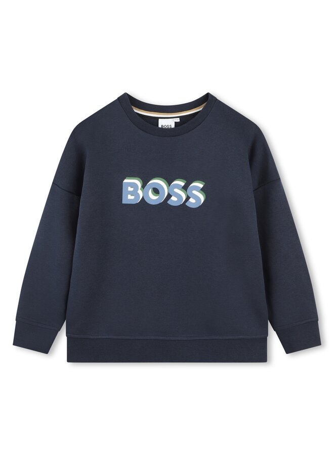 BOSS Kinder Sweatshirt dunkelblau mit Logo-Print