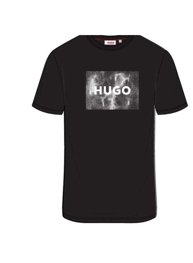 HUGO Kinder T-Shirt schwarz mit Blitz Logo