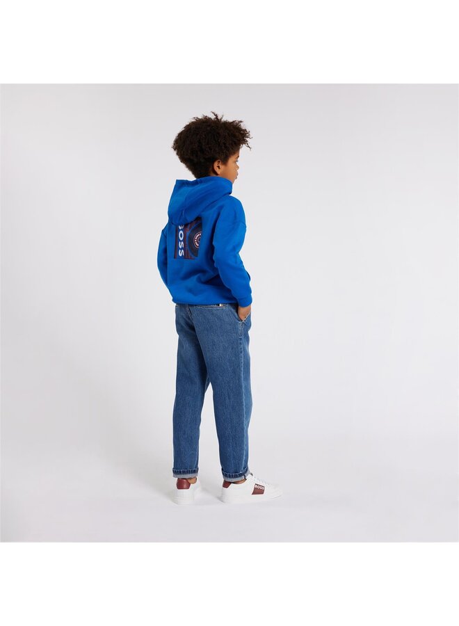 BOSS Kids Kapuzenpullover blau mit Rückenprint
