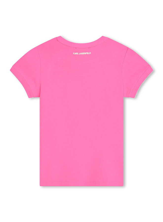KARL LAGERFELD Kids T-Shirtmit Choupette-Print rosa
