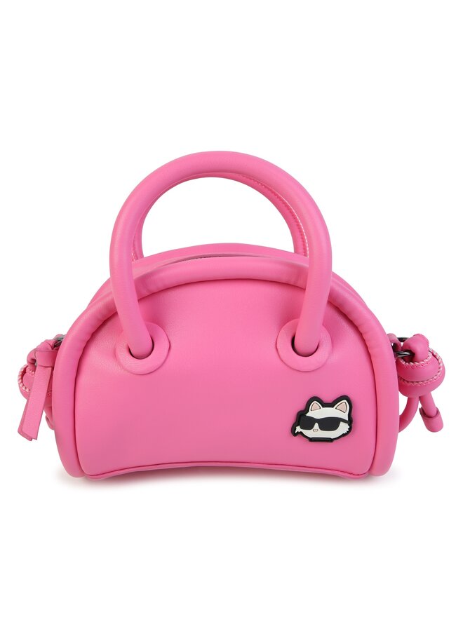 KARL LAGERFELD KIDS Canvas-Handtasche rosa mit Choupette-Patch