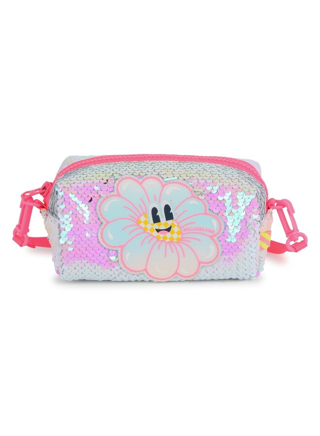 Billieblush schillernde Federtasche Blume mit Schulterriemen