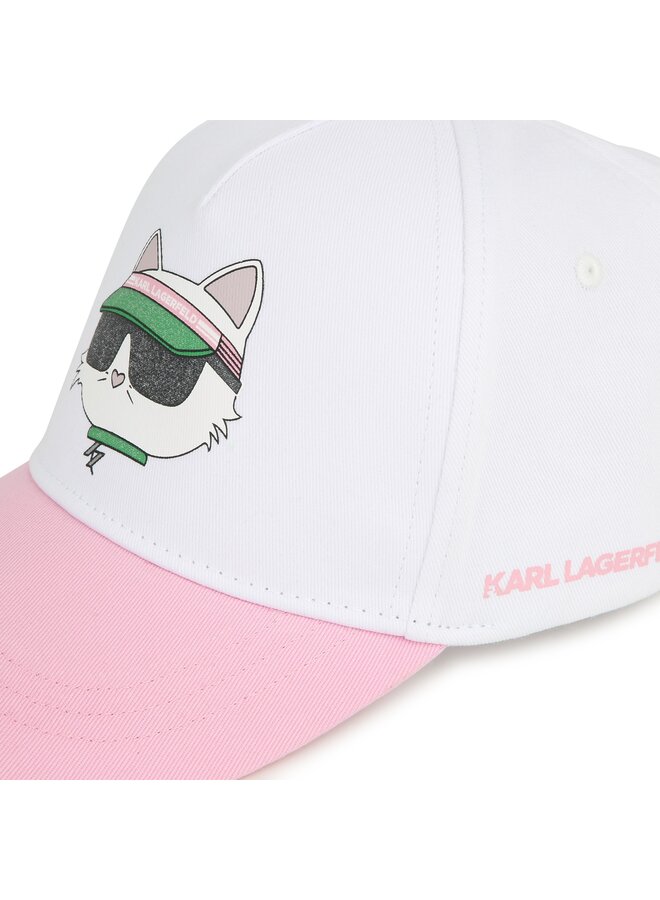 Karl Lagerfeld Kids Cap zweifarbig mit Choupette-Print