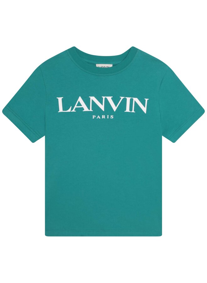 Lanvin Paris Designer T-Shirt Mini Me  grün mit Logoaufdruck