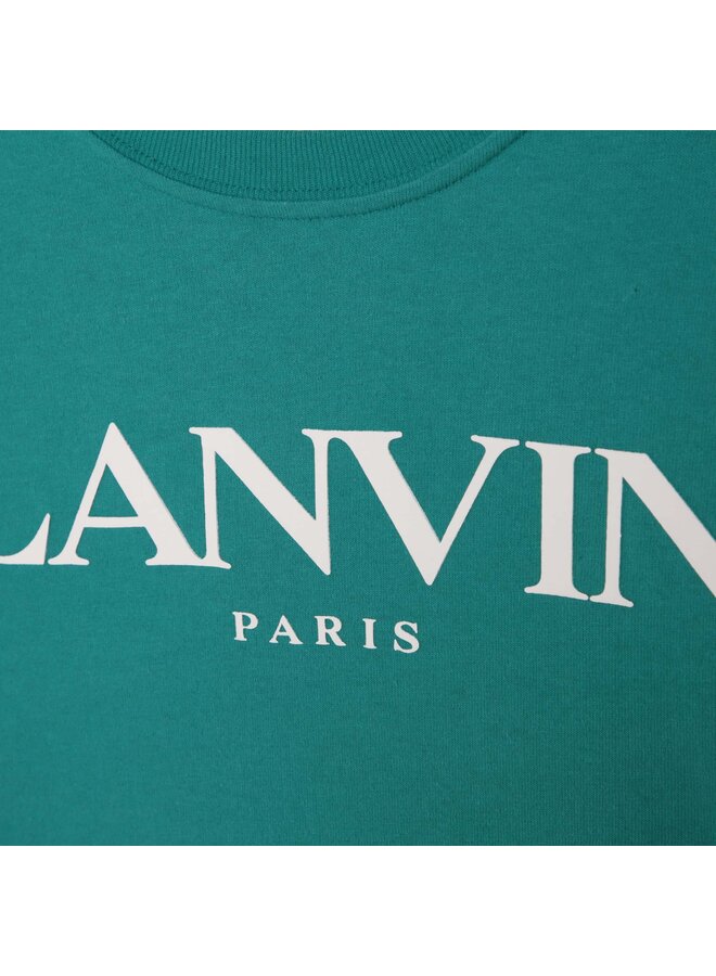Lanvin Paris Designer T-Shirt Mini Me  grün mit Logoaufdruck