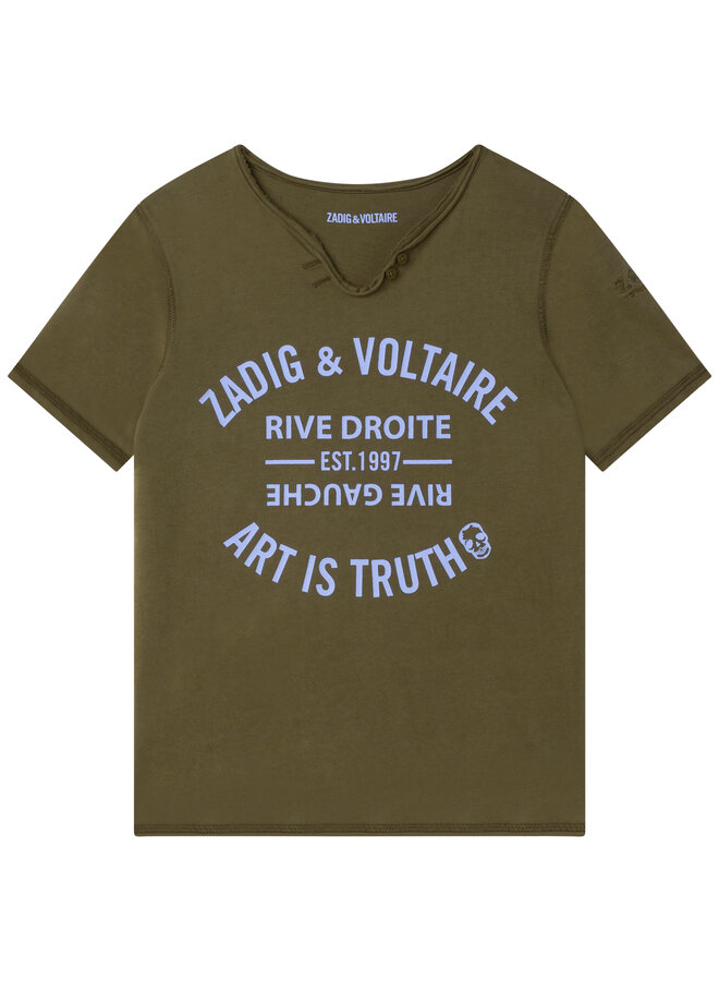 Zadig & Voltaire T-Shirt oliv mit Logo Print