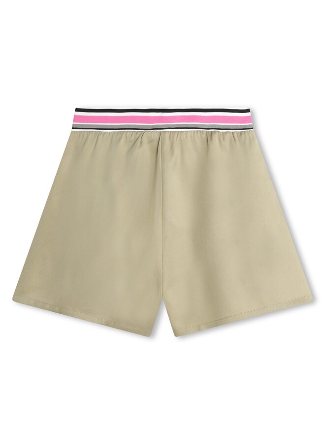 KARL LAGERFELD KIDS Shorts beige schwarz Kleid mit RV und Reverskragen