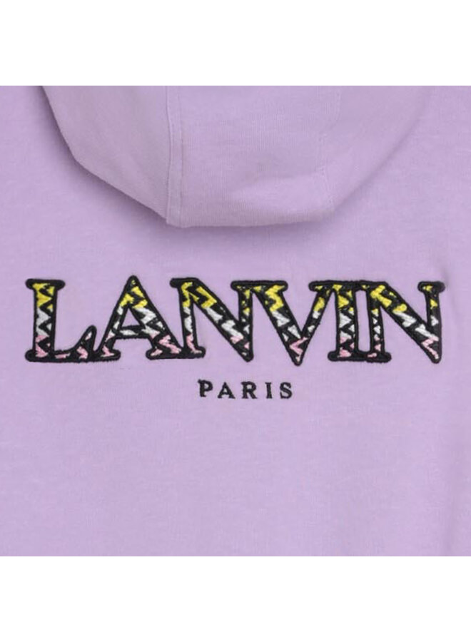 Lanvin Designer Bodysuit lila mit gesticktem Logo