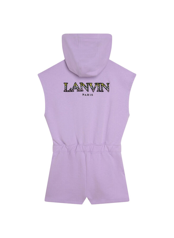 Lanvin Designer Bodysuit lila mit gesticktem Logo