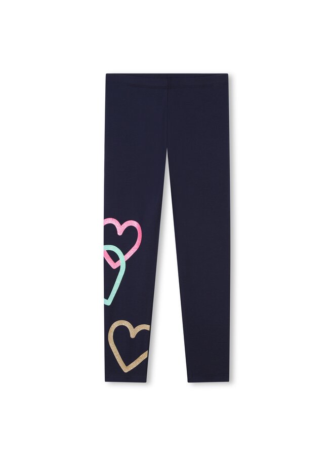 Billieblush Leggings dunkelblau mit Herzmotiv am Bein