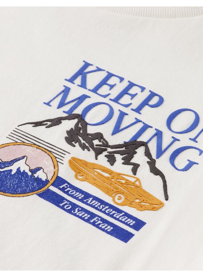 SCOTCH & SODA Kinder Langarm-Shirt creme Rückenprint Berge "Keep on moving"