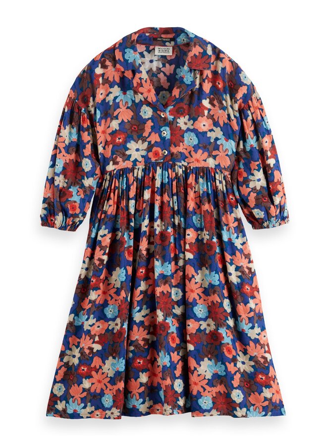 SCOTCH & SODA Kinder Kleid mit Blumenprint bunt rot blau