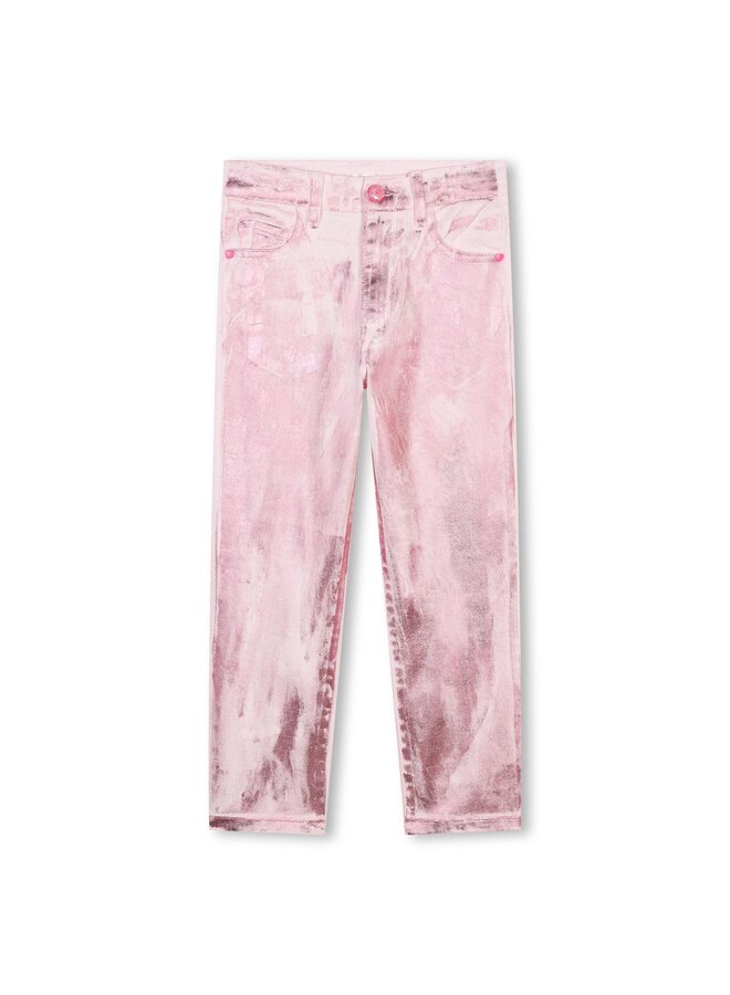 Billieblush rosa Hose glänzend Metallic-Effekt mit verstellbarem Bund