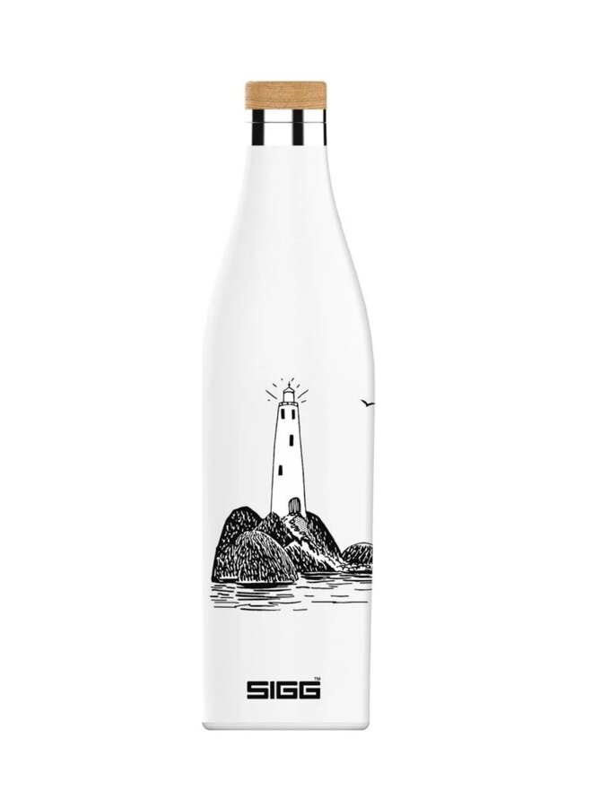 SIGG Meridian x Moomin Trinkflasche Leuchtturm Lighthouse 700ml  schwarz weiß