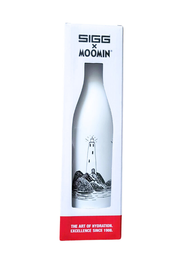 SIGG Meridian x Moomin Trinkflasche Leuchtturm Lighthouse 700ml  schwarz weiß