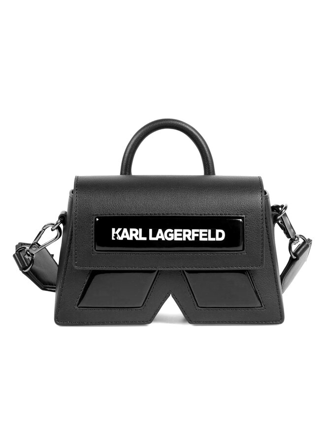 KARL LAGERFELD KIDS Tasche glänzend Logo schwarz